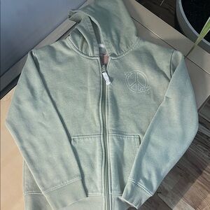 Cat & Jack Light Green Hoodie with Peace Sign